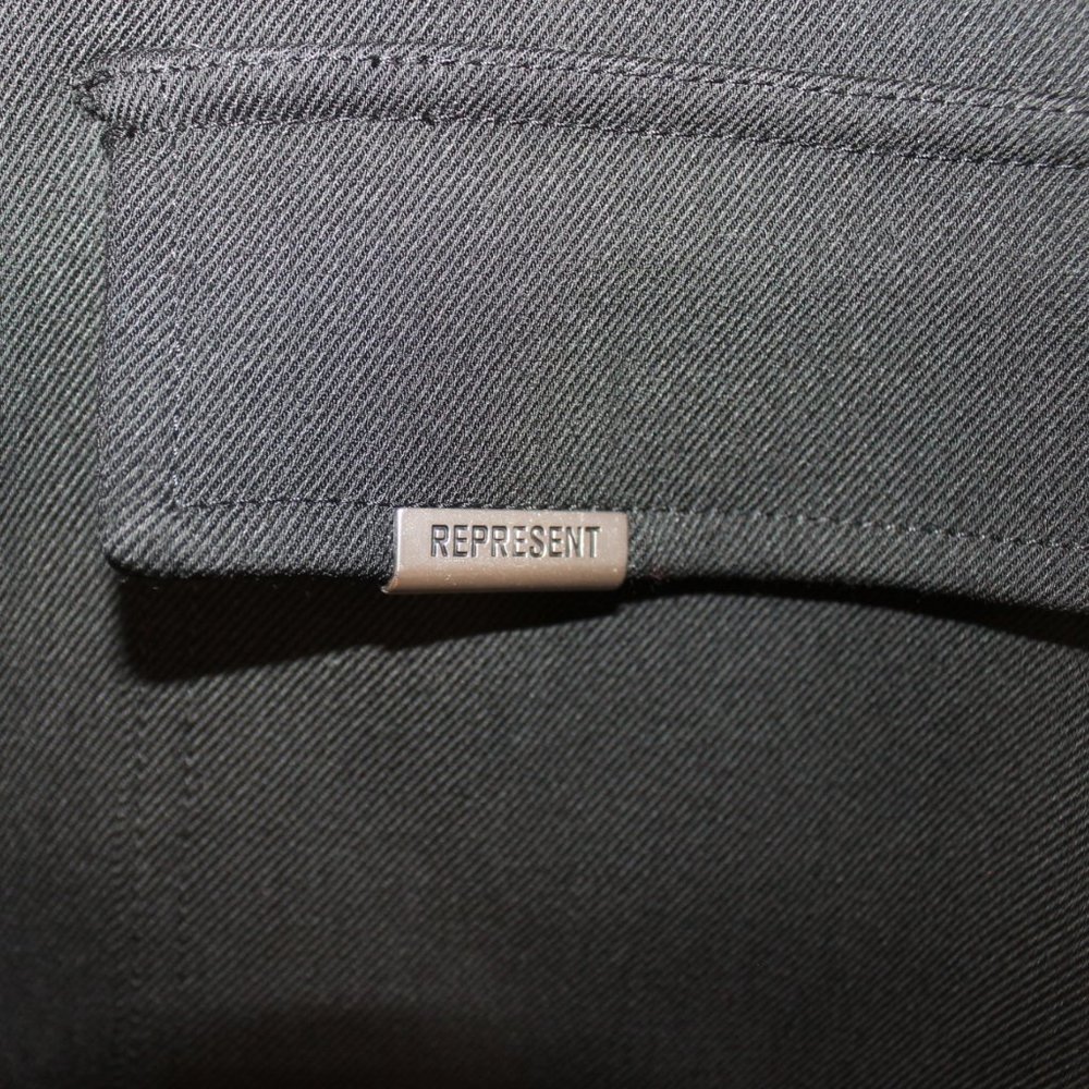 REPRESENT MEN'S BLACK SNAP FRONT JACKET SIZE MEDIUM COLLARED POCKETS LONG SLEEVE - Picture 6 of 13